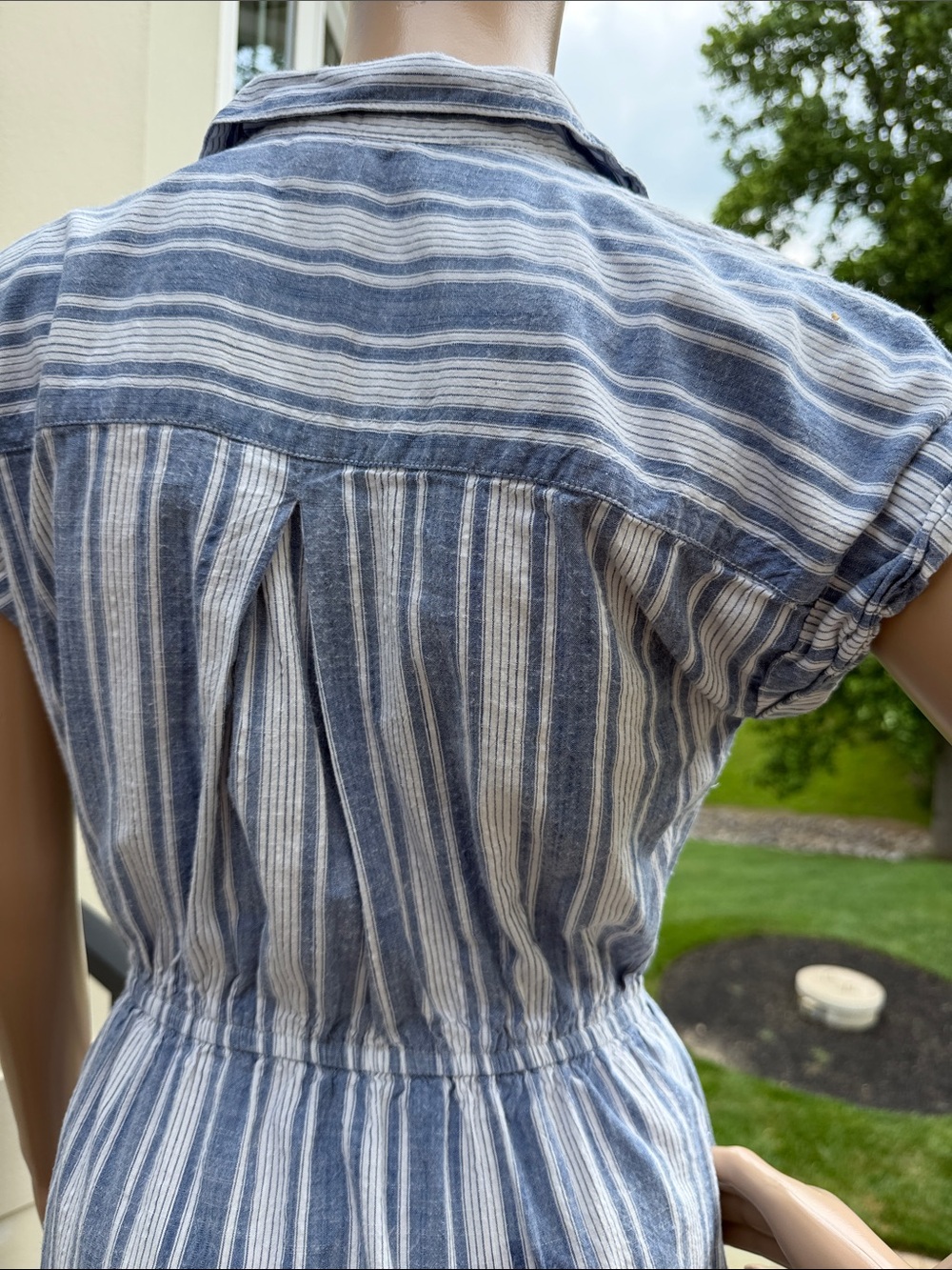 Japna Blue and White Striped Mini Dress - Picture 4 of 10